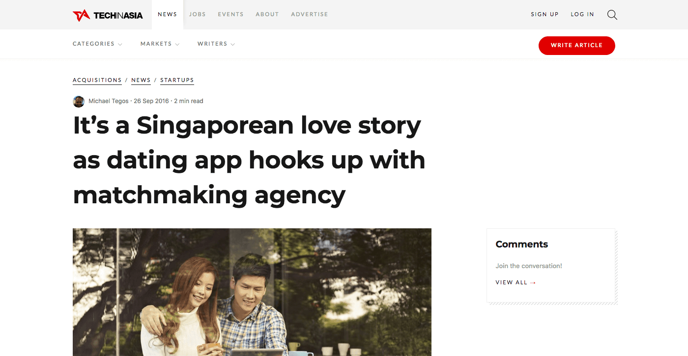 It’s a Singaporean love story as dating app hooks up with matchmaking agency