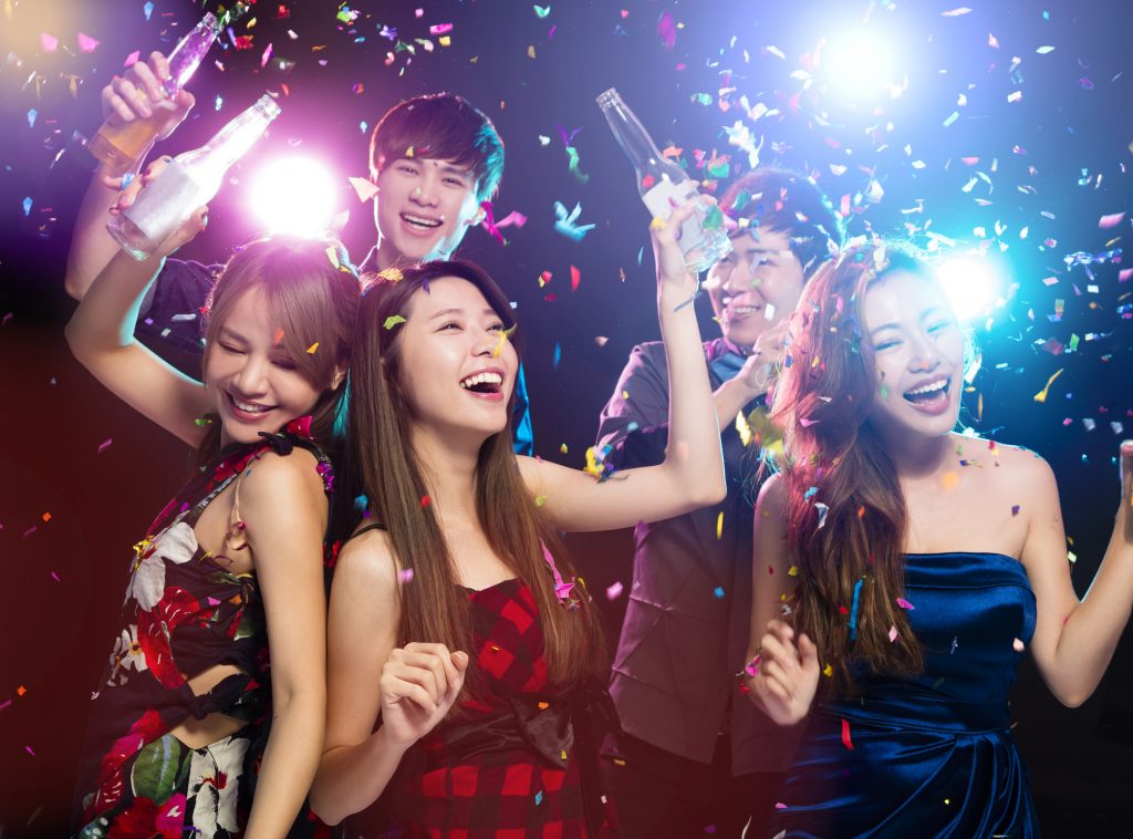 young group Enjoying party and having fun