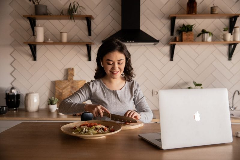 woman preparing to cook