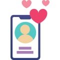 phone date profile icon illustration