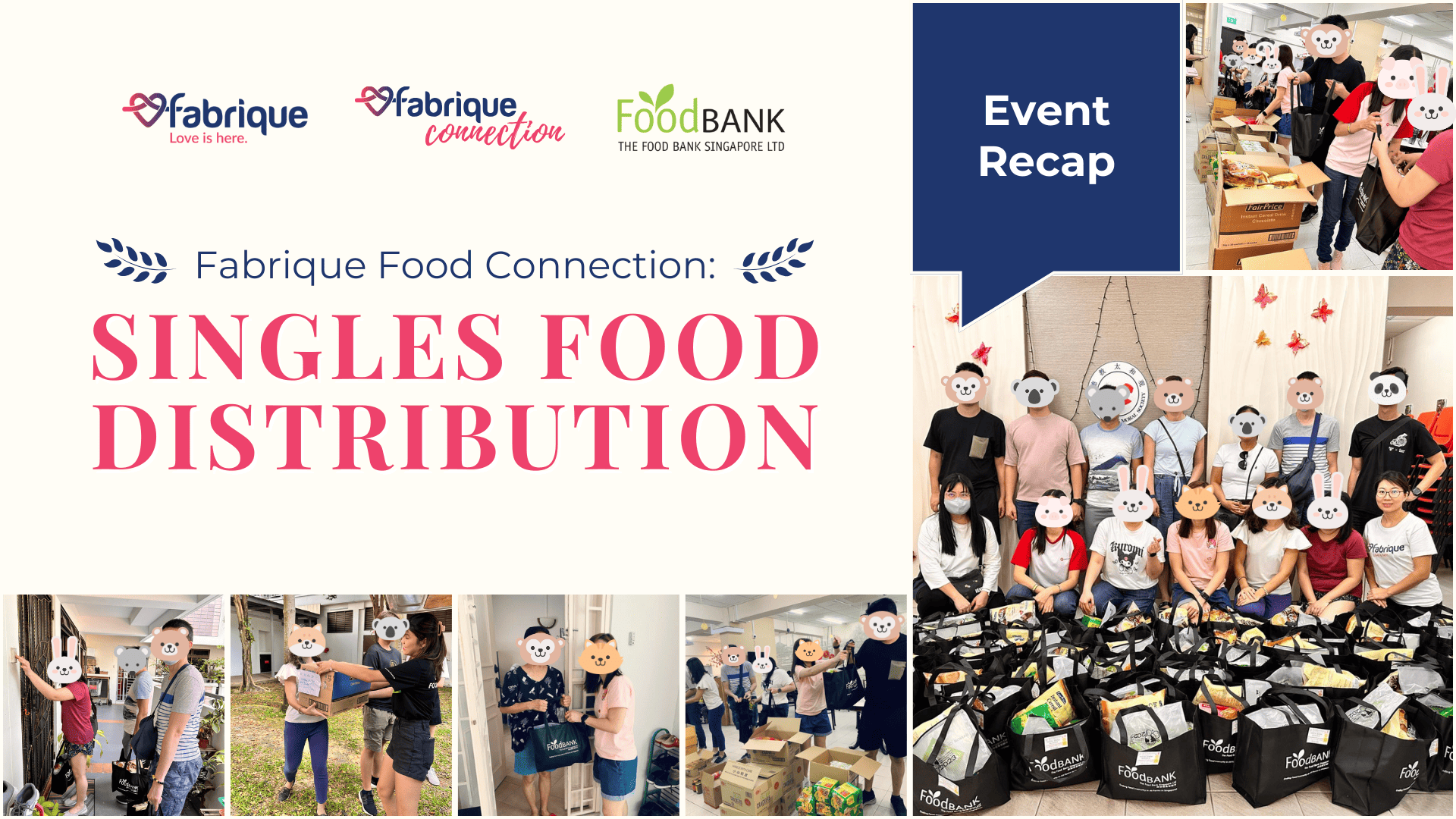 Singles Food Distribution event recap banner